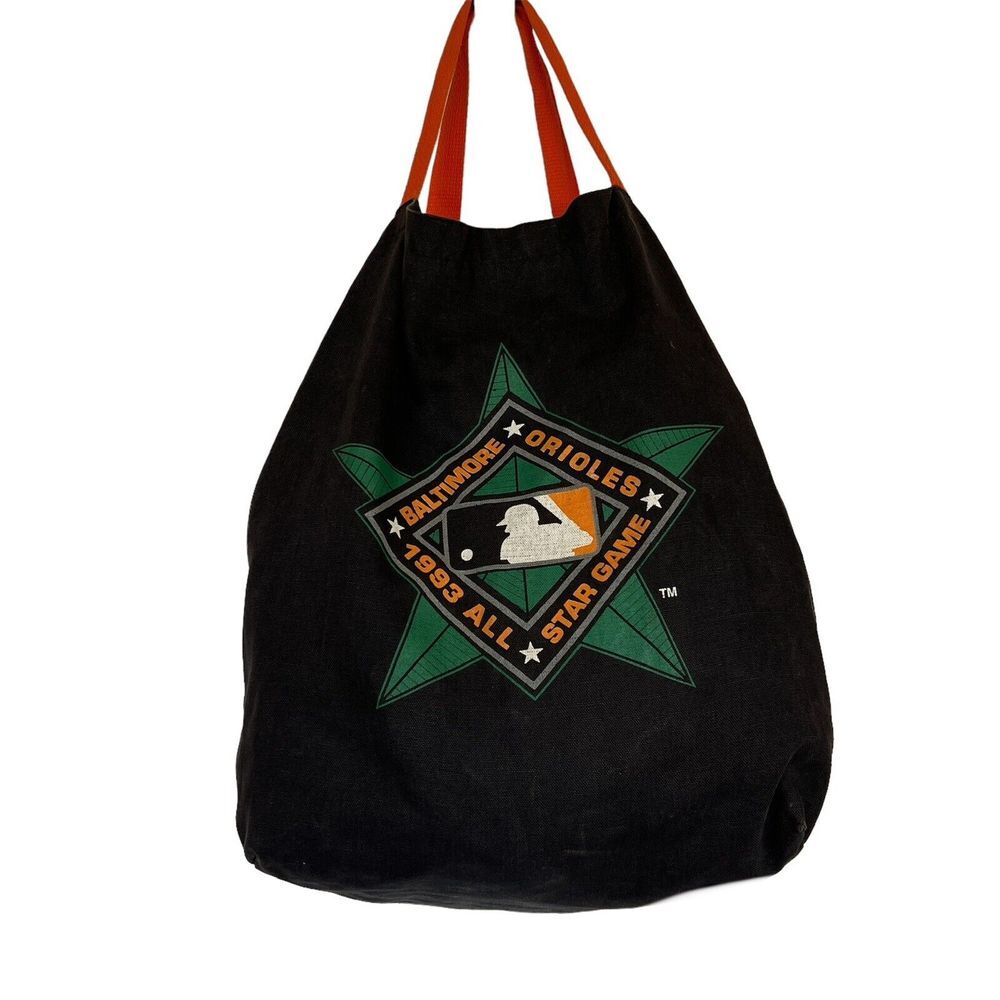 Vintage 1993 MLB All Star Game Baltimore Orioles Tote Bag Black Reusable Shopper